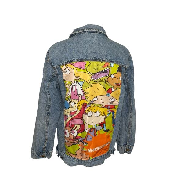 Nickelodeon Other - Nickelodeon Rugrats Hey Arnold Ren Stimpy 90s Denim Trucker Jacket Size Large